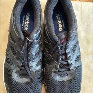 Reebok Men's Black Athletic Shoes with Blue Insole